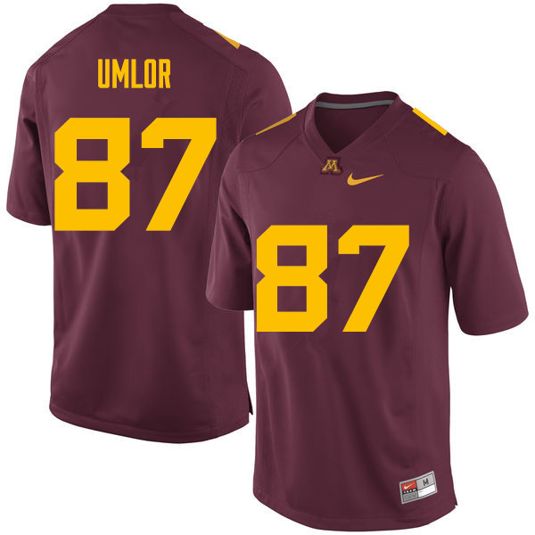Men #87 Nate Umlor Minnesota Golden Gophers College Football Jerseys Sale-Maroon